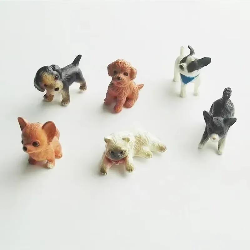 1:12 6-teilige Maßstab Simulation Katze und Hund Puppenhaus Miniaturmodell Puppenhaus Dekoration Puppenzubehör Schreibtisch Ornamente Image
