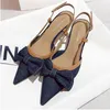 Bogen Spitzschuh Sandaletten Damen Mid Heels Pantoletten Schuhe Elegant 2025, Mode Party Hausschuhe Sexy Pumps Cowboy Damenschuhe