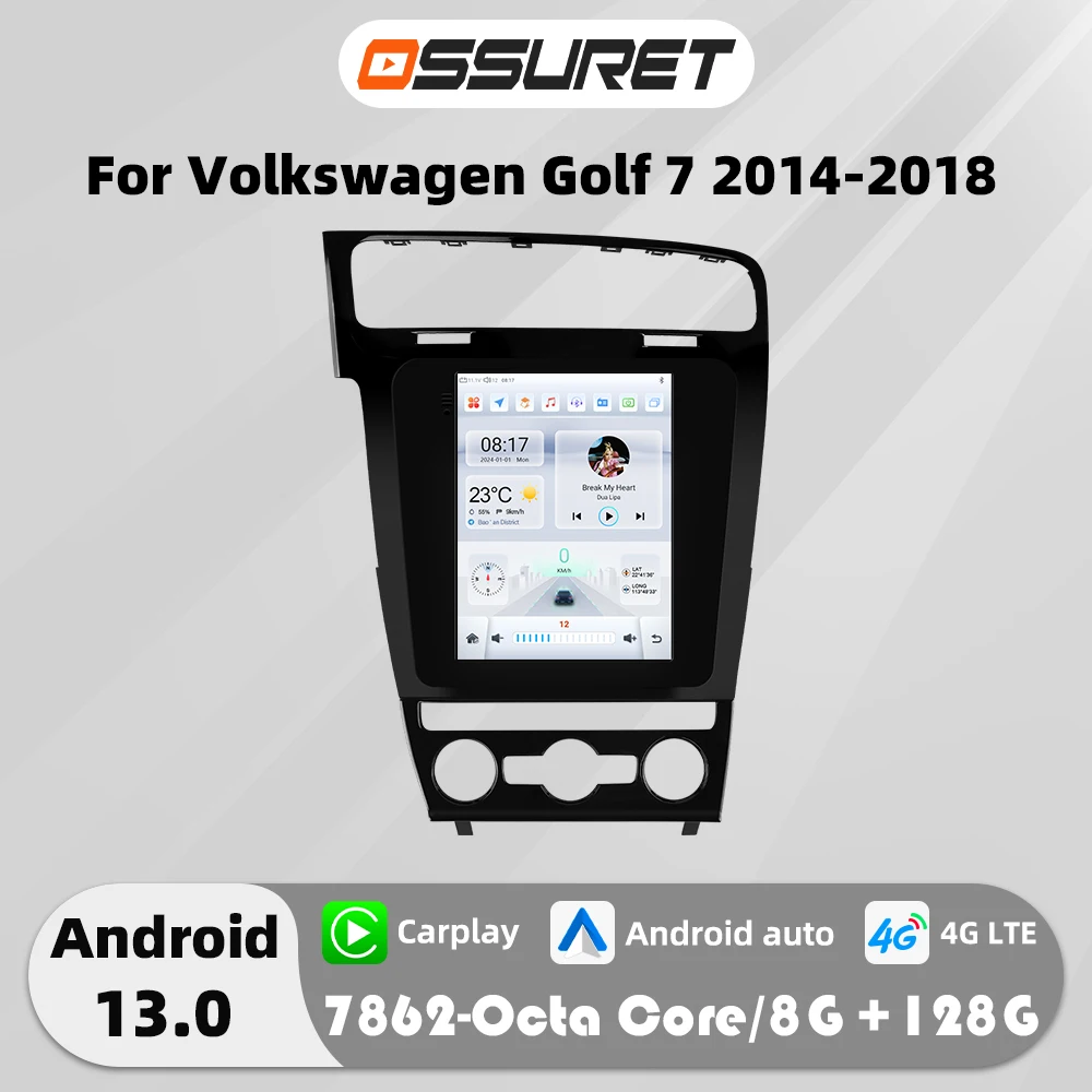 9,7 "Carplay Android 13 Auto Auto radio für Volkswagen Golf 7 2014-2018 Autoradio multimedia player GPS navi Stereo 4G RDS 360 Cam Image
