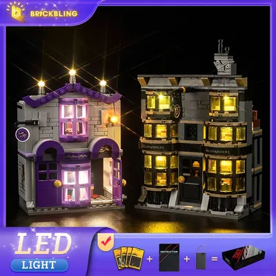 Ziegel bling LED-Licht 76439 Set geeignet für Ollivander & Madam Malkin Roben Bausteine Geschenk Image