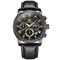Olevs 3660 Herrenuhr Multifunktions-Quarzuhr in Schwarz für Herren, wasserdicht, Chronograph, Mondphase, originale Herren-Armbanduhren