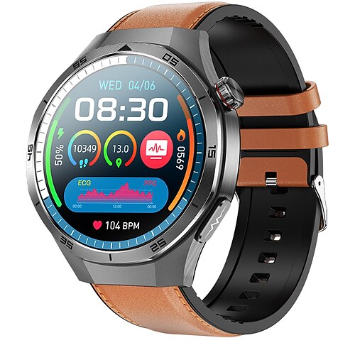 iMosi ET456 Smartwatch 1.56 Zoll Smartwatch Fitnessuhr Bluetooth EKG PPG Temperaturüberwachung Schrittzähler Kompatibel mit Android iOS Damen Herren Freisprechanrufe Wasserdicht Mediensteuerung IP68 Image