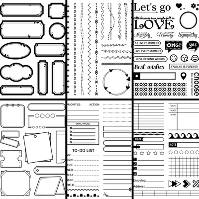 11*16cm Text Note Line Frame Bookmark Clear Stamp English Letters Seals Cute Crafts Scrapbooking