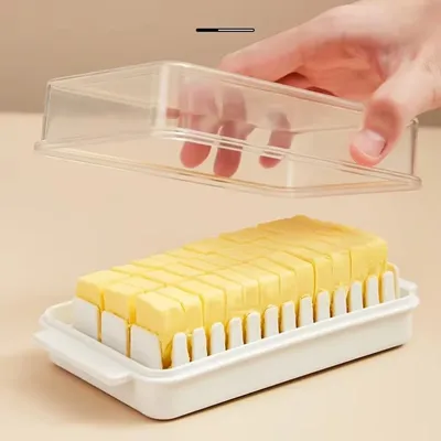 Butter cutting box, food storage box, lid partition cutting, refrigerator preservation storage box,