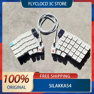 Silakka54 Split Keyboard Wired Keyboards Ergonomics Hot Swap Rp2040zero Supports Qmk/Vial Customized