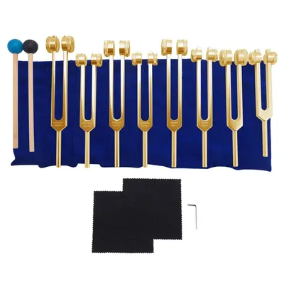 Tuning Fork, 7 Chakras+1 Soul Purpose Weighted Tuning Forks,Aluminum Alloy Instrument 126.22-141.27