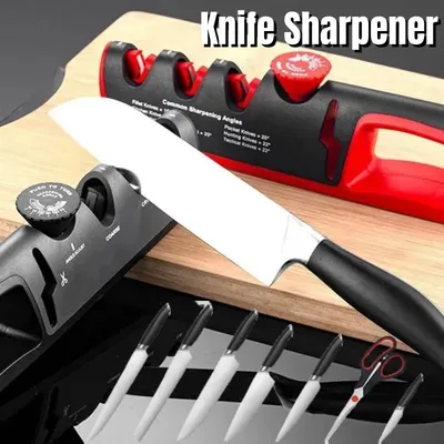 New Upgrade Angle Adjustable Knife Sharpener Professional 4 In 1 Kitchen Knives Grinder Scissors
