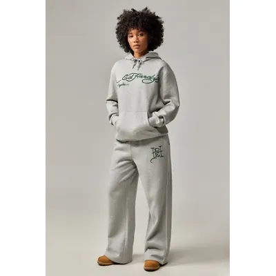 Ed Hardy UO Exclusive Lotus Flower Hoodie - Grey S at Urban Outfitters