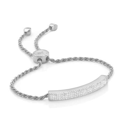 Sterling Silver Linear Pave Diamond Bracelet Diamond