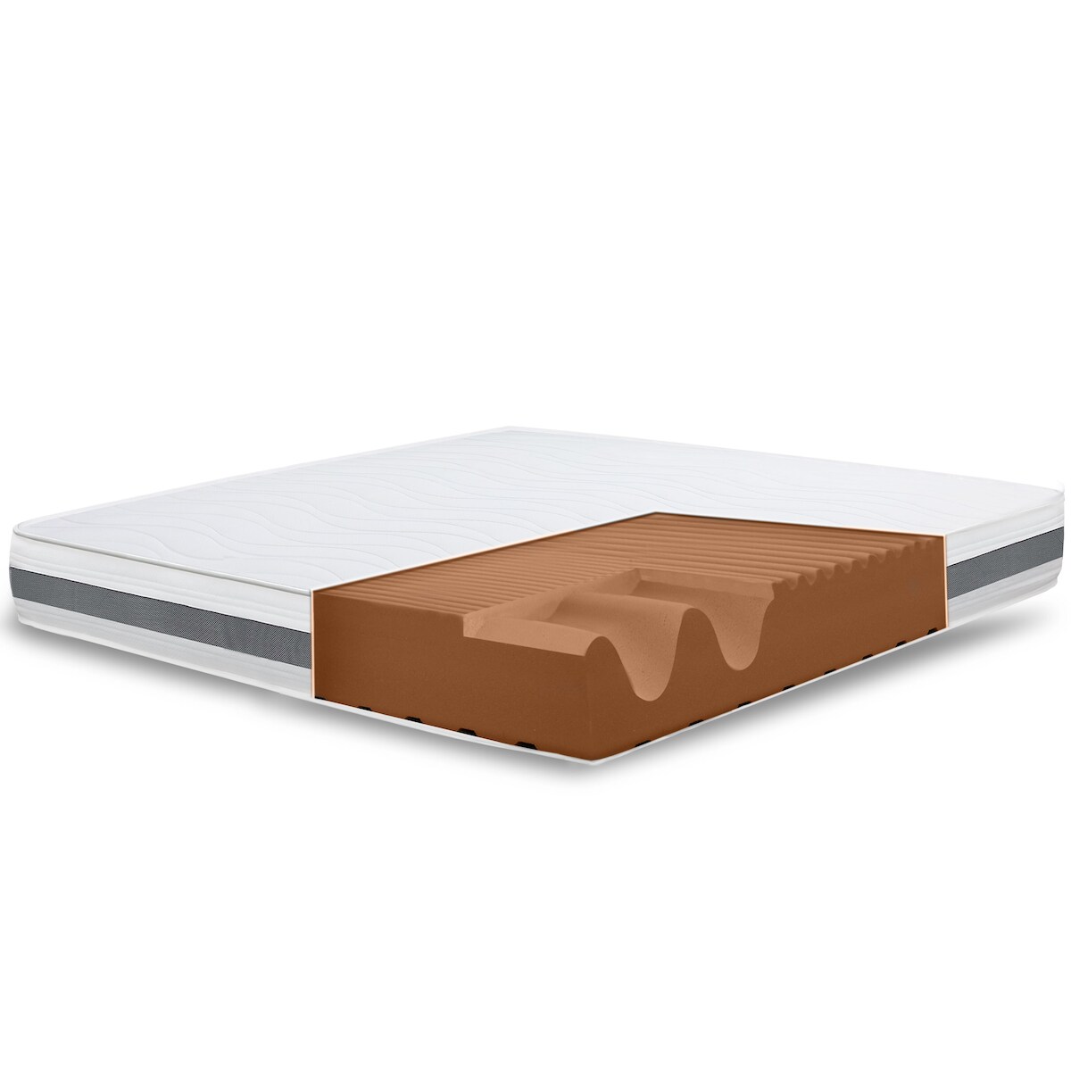 The White Stone Großes Einzelbett Matratze 115x220 Basic, Antibakteriell, Anti-Milben, Anti-Allergie.| Höhe 25 cm | Made in Italy Image
