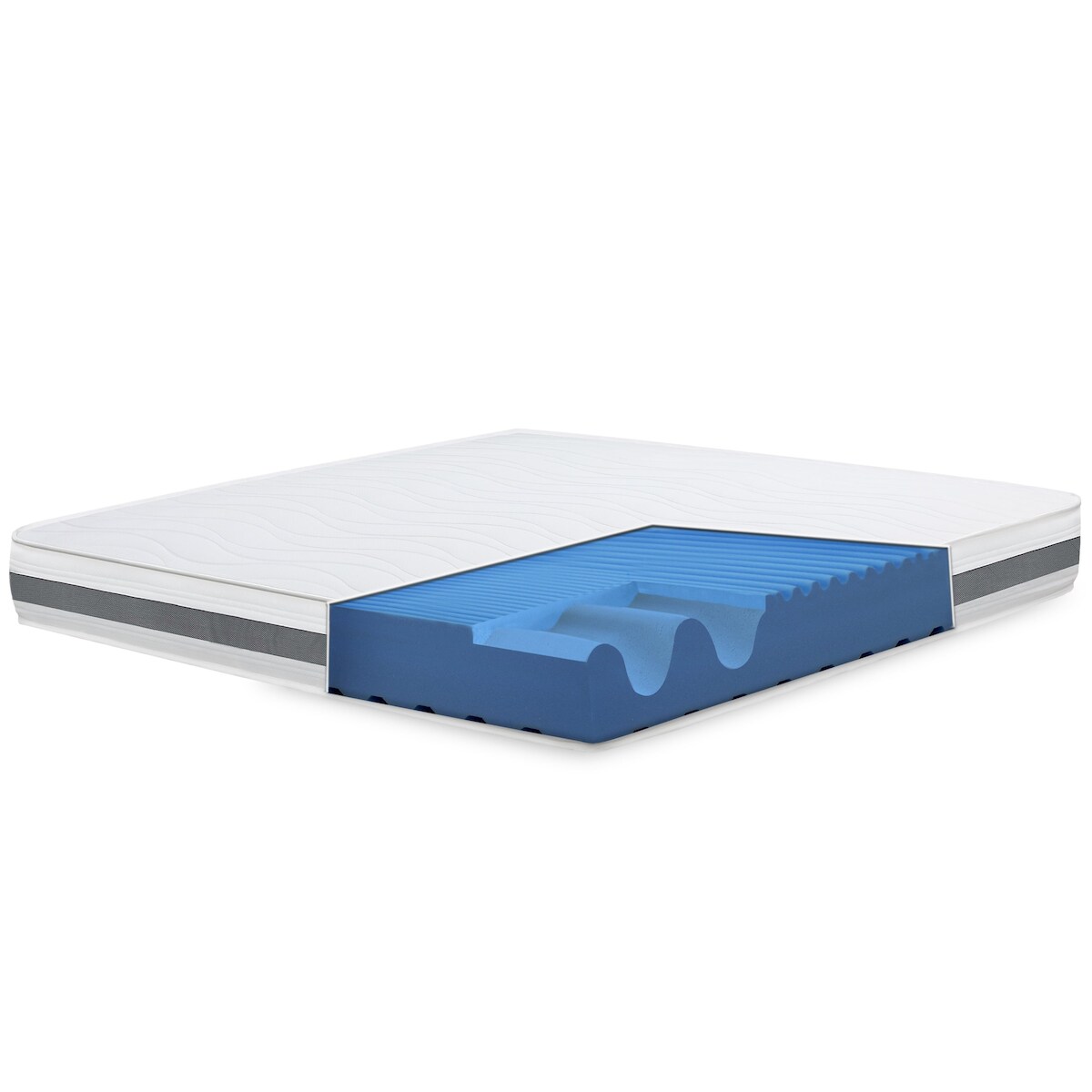 The White Stone Einzelne Matratze 95x205 Basic, Antibakteriell, Anti-Milben, Anti-Allergie.| Höhe 20 cm | Made in Italy Image