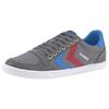 Sneaker HUMMEL "Slimmer Stadil Canvas Low", Gr. 43, grau (anthra, rot, blau), Veloursleder, Textil, sportlich, Schuhe Retrosneaker Sneaker low Skaterschuh