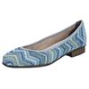 Ballerina RIEKER, Damen, Gr. 39, blau (blau multi), Bast, Lederimitat, klassisch, Schuhe, Slipper, Schlupfschuh, Pumps mit weicher Innensohle