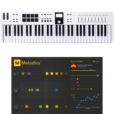 Arturia KeyLab Essential mk3 61-key Keyboard Controller with Melodics Lessons - White