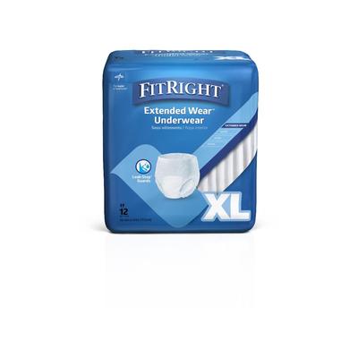 Medline Extended Wear Adult Underwear, Size XL (56" to 68" Waist), 12/BG (MSC53600H)