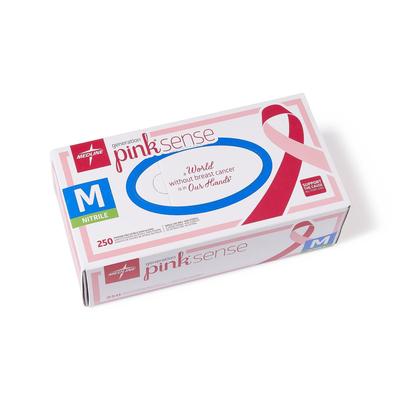 Medline Generation Pink Sense Powder-Free Nitrile Exam Gloves, Size M, 2500/CS (PINK2585)