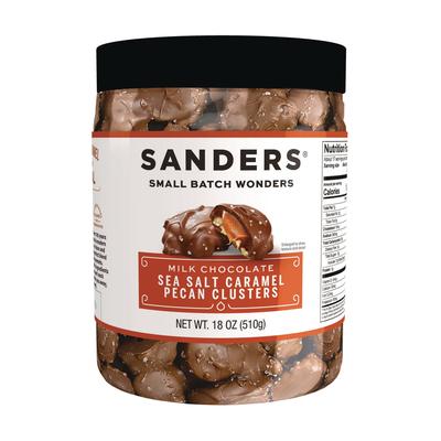 Sanders Small Batch wonders Sea Salt Caramel Pecan Clusters, 18 oz Tub (NDEMRY30971)