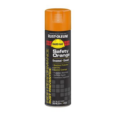 Rust-Oleum Hard Hat High Performance V2100 System Rust Preventive Enamel Spray Paint, Gloss Safety Orange, 15 oz Aerosol Can, 6/Carton (RSTV2155838)