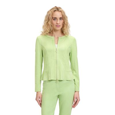 Jackenblazer BETTY BARCLAY "Betty Barclay Blazer-Jacke mit Reißverschluss", Damen, Gr. 48, grün (opaline grün), Obermaterial: 92% Polyester, 8% Elasthan., modisch, sehr schmal normal, Rundhals, Langarm, Blazer, Material Image