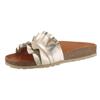 Pantolette VERBENAS "Rocio Roda", Damen, Gr. 37, gold (goldfarben), Leder, glänzend, klassisch, Schuhe, Sommerschuh, Strandschuh, Urlaubschuh, vorgeformtes Fußbett