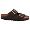 Pantolette ROHDE "Alba", Damen, Gr. 39, grün (dunkeloliv), Leder, klassisch, Schuhe, Keilabsatz, Sommerschuh, Hausschuh mit zwei Schnallenverschlüsse