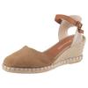Sandalette VERBENAS "MALENA SERRAJE", Damen, Gr. 36, grau (fango), Veloursleder, Leder, Textil, casual, Schuhe, Sommerschuh, Riemchensandale, Urlaubschuh mit Keilabsatz