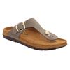 Zehentrenner ROHDE "Rodigo-D", Damen, Gr. 37, grün (olivgrün), Leder, klassisch, Schuhe, Keilabsatz, Sommerschuh, Schlappen, Hausschuh mit Schnallenverschluss