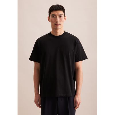 T-Shirt SEIDENSTICKER, Herren, Gr. XL, schwarz, 100% Baumwolle, unifarben, regular fit, Rundhals, Shirts, 1/2 Rundhals Image