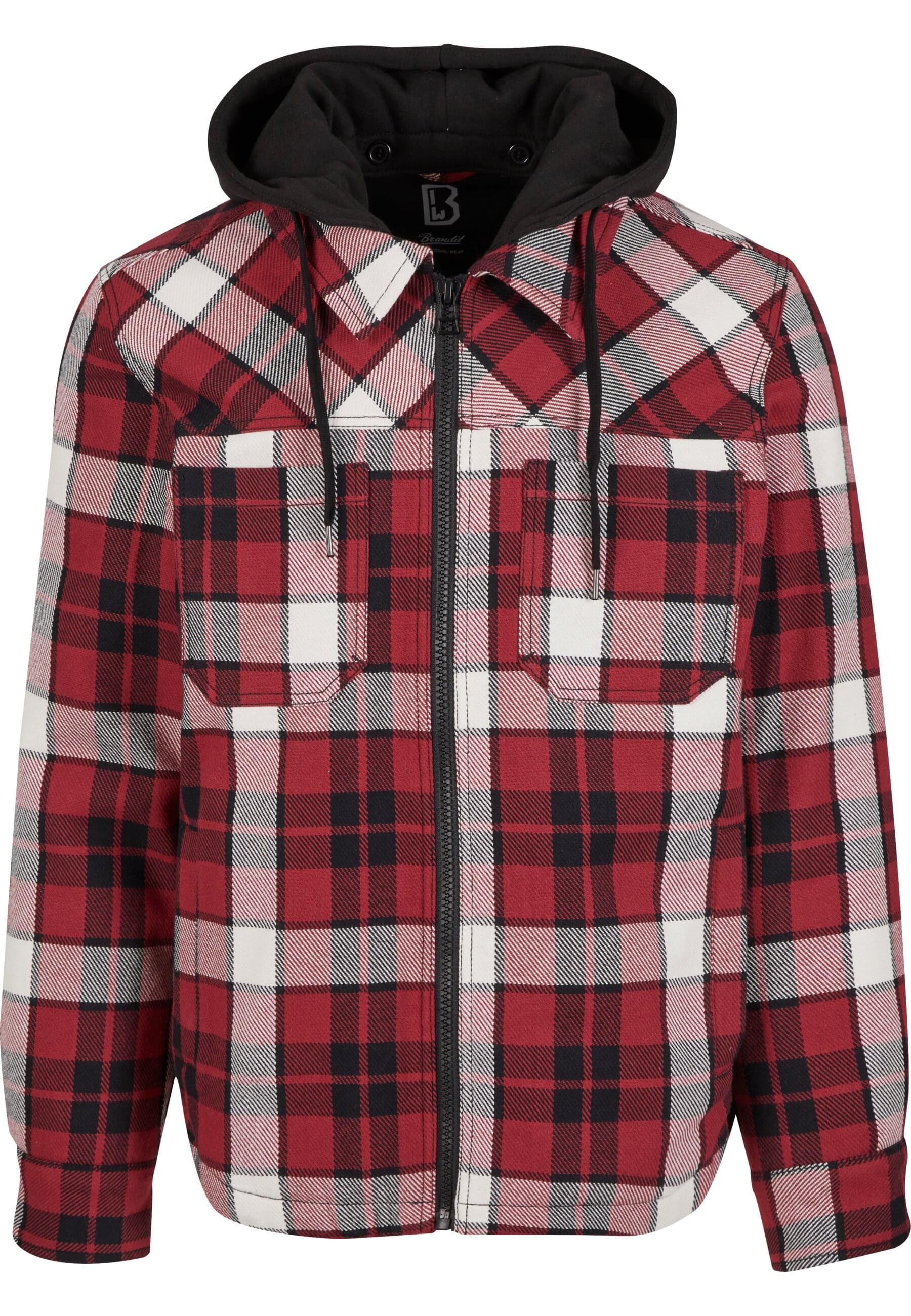 Winterjacke BRANDIT "Brandit Brandit Top Heavy Twill Jacket", Herren, Gr. XXL, rot (rot, schwarz), 100% Baumwolle, kariert, normal, ohne Ausschnitt, Jacken Image