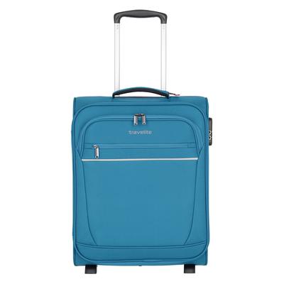 Weichgepäck-Trolley TRAVELITE "CABIN Bordtrolley, 52 cm", Gr. B/H/T: 39cm x 52cm x 20cm 39 l, blau (türkis), Kunststoff, unifarben, Basic, Koffer, Reisegepäck Handgepäck-Koffer Reisekoffer mit Zahlenschloss