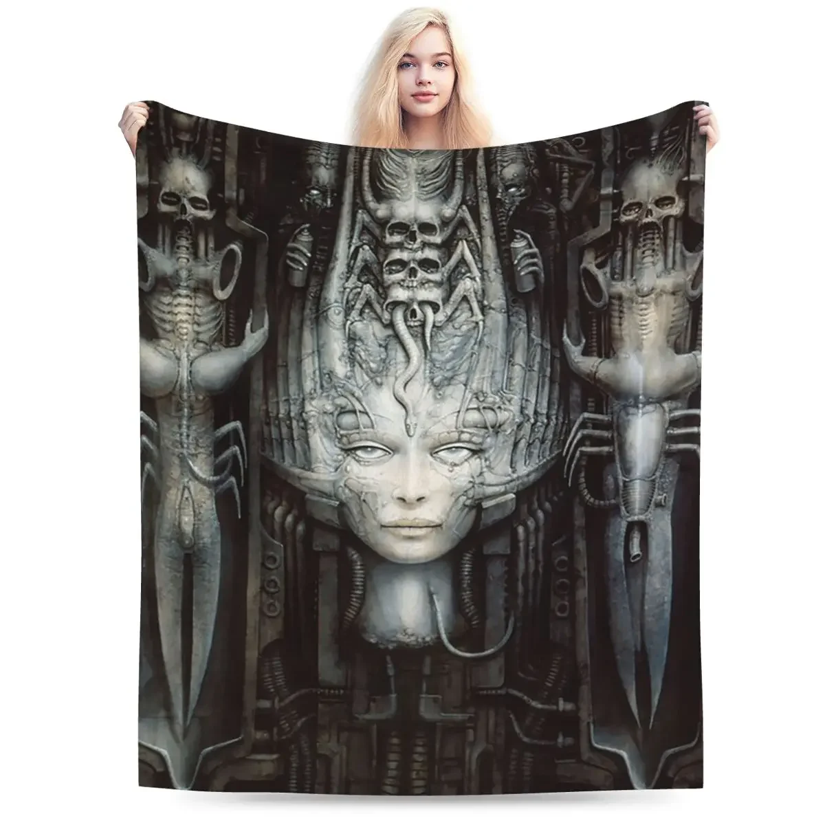 Hr Giger – Li – Maldecke, weich, warm, Flanell, Überwurf, Deckenbezug für Bett, Wohnzimmer, Picknick, Reisen, Zuhause, Couch Image