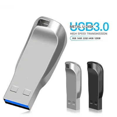 USB-Flash-Laufwerk 3.0 Pendrive 128 GB Metallstablaufwerk 64 GB Kostenloses individuelles Logo Stick Image