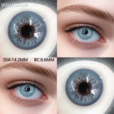 Visuashow Unspoken Color Contacts Natürliche vergrößerte Schüler Blau Braun Grau Grün Linsen Jahreskontakte für Augen Schönheit Make-up