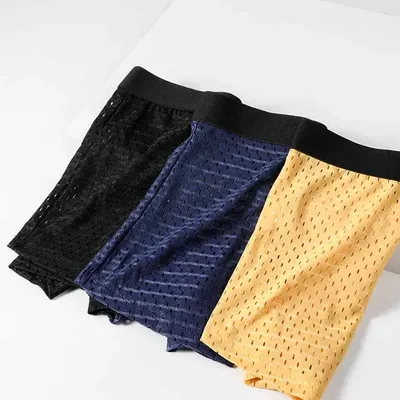 Herrenunterwäsche, atmungsaktive Ice Mesh-Boxershorts für Herren, transparente sexy Boxershorts für Jungen, sommerdünn Image