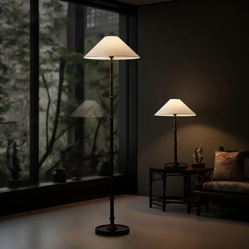 Retro-Bambus-Stehlampen im Wabi-Sabi-Stil neue chinesische Wohnzimmers ofa seitliche Steht isch leuchten Beleuchtung Schlafzimmer Nachttisch lampe
