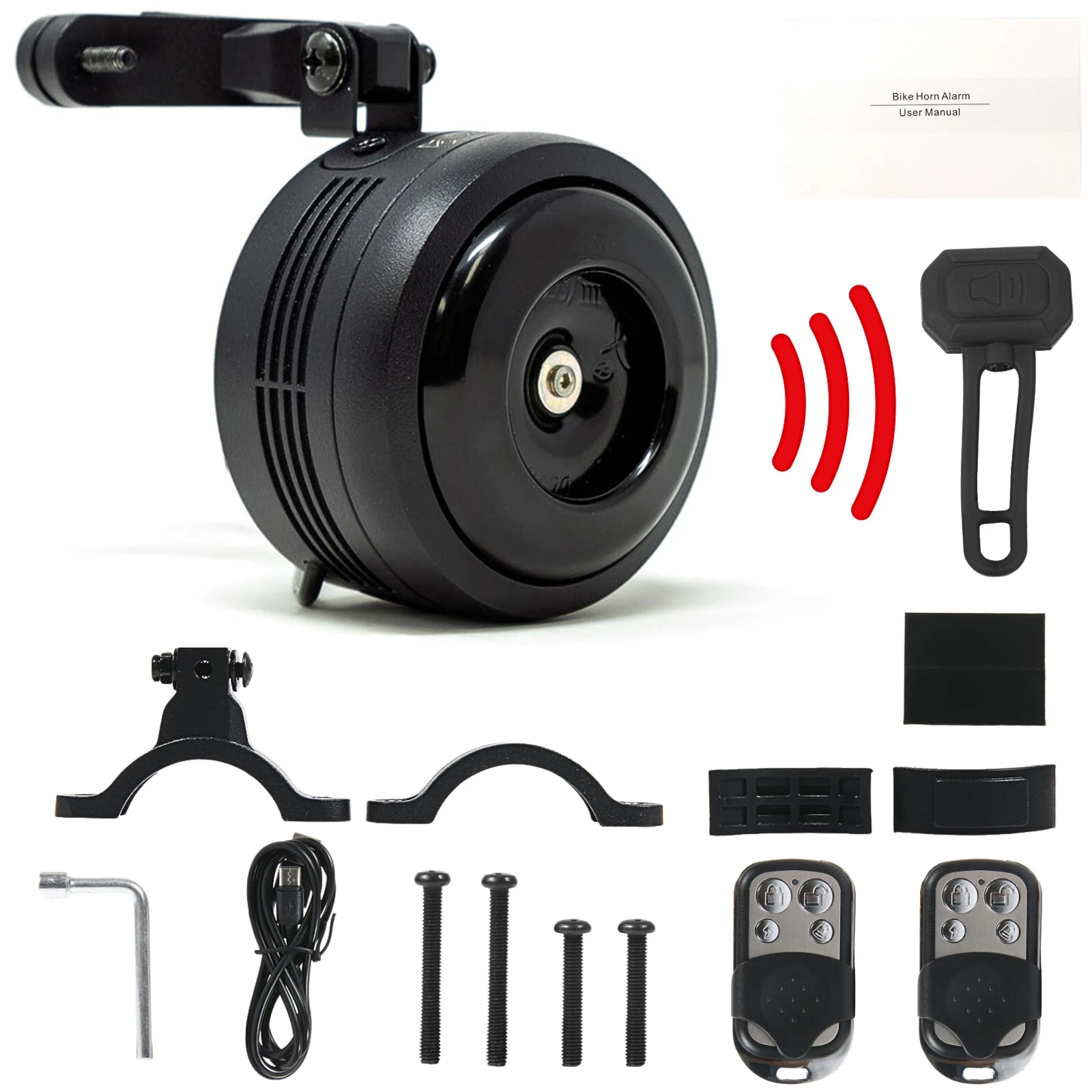 Fahrrad Elektrische Fahrrad Roller Elektrische Hupe Alarm Elektrische Super Laute Hupe, Fernbedienung Betrieb Anti-diebstahl Alarm Image