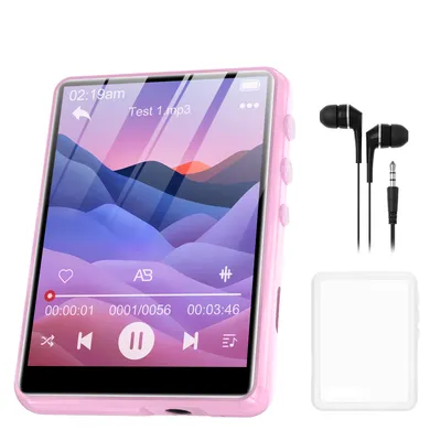 ZAQE 64 GB MP3-Player Bluetooth 5.3, 2,4-Zoll-Voll-Touchscreen, tragbarer digitaler Musik-Player unterstützt bis zu 128 GB. (Rosa) Image