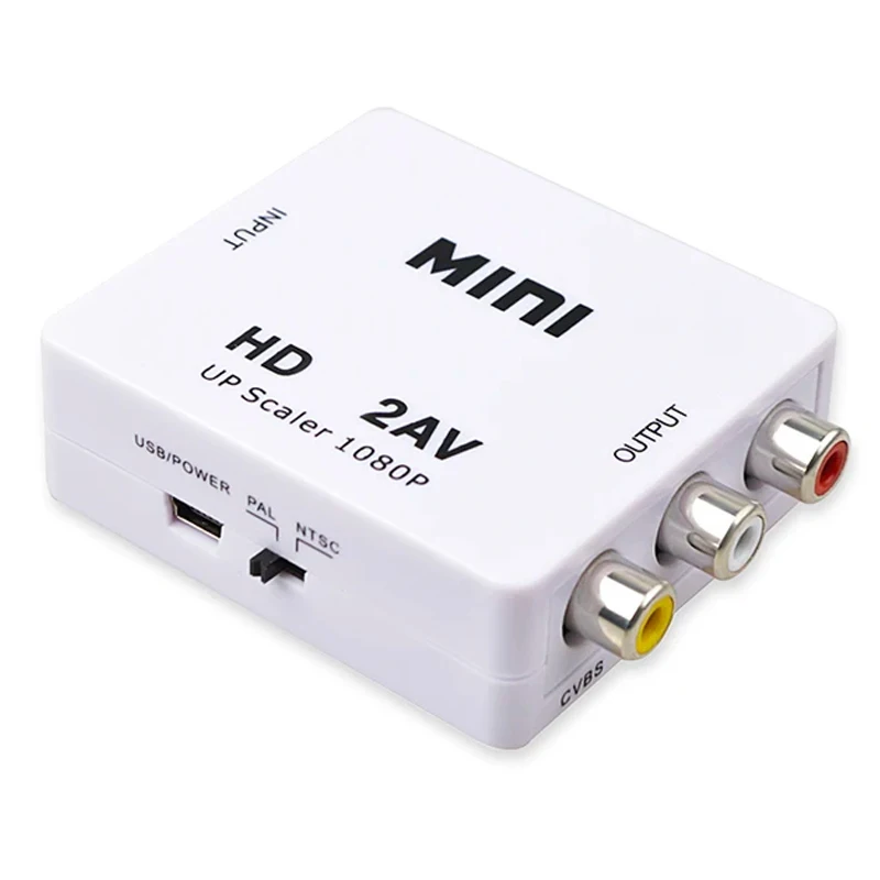 HDMI-kompatibel Zu AV RCA Adapter Konverter Für HDTV PC Projektor MINI Box RCA AV CVSB LR Video Verbund AV Scaler Konverter Image