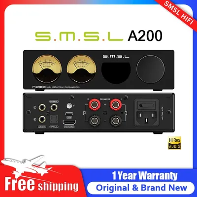 SMSL A200 Hochauflösender Leistungsverstärker USB HDMI Optisch Koaxial Bluetooth5 24bit/192kHz 70W Image