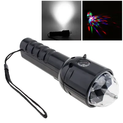 Portable DJ Machine Disco Light Lamp Colorful Crystal RGB LED Stage Light Flashlight for Home Room