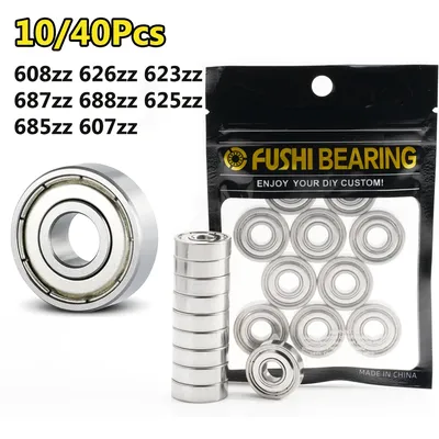 10-40Pcs Ball Bearings 608ZZ 623ZZ 626ZZ 687ZZ 607ZZ Deep Groove Miniature Bearings For Skateboard