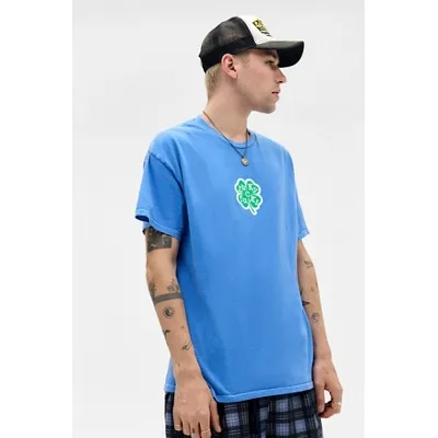UO Blue Lucky F*cker T-Shirt - Blue M at Urban Outfitters