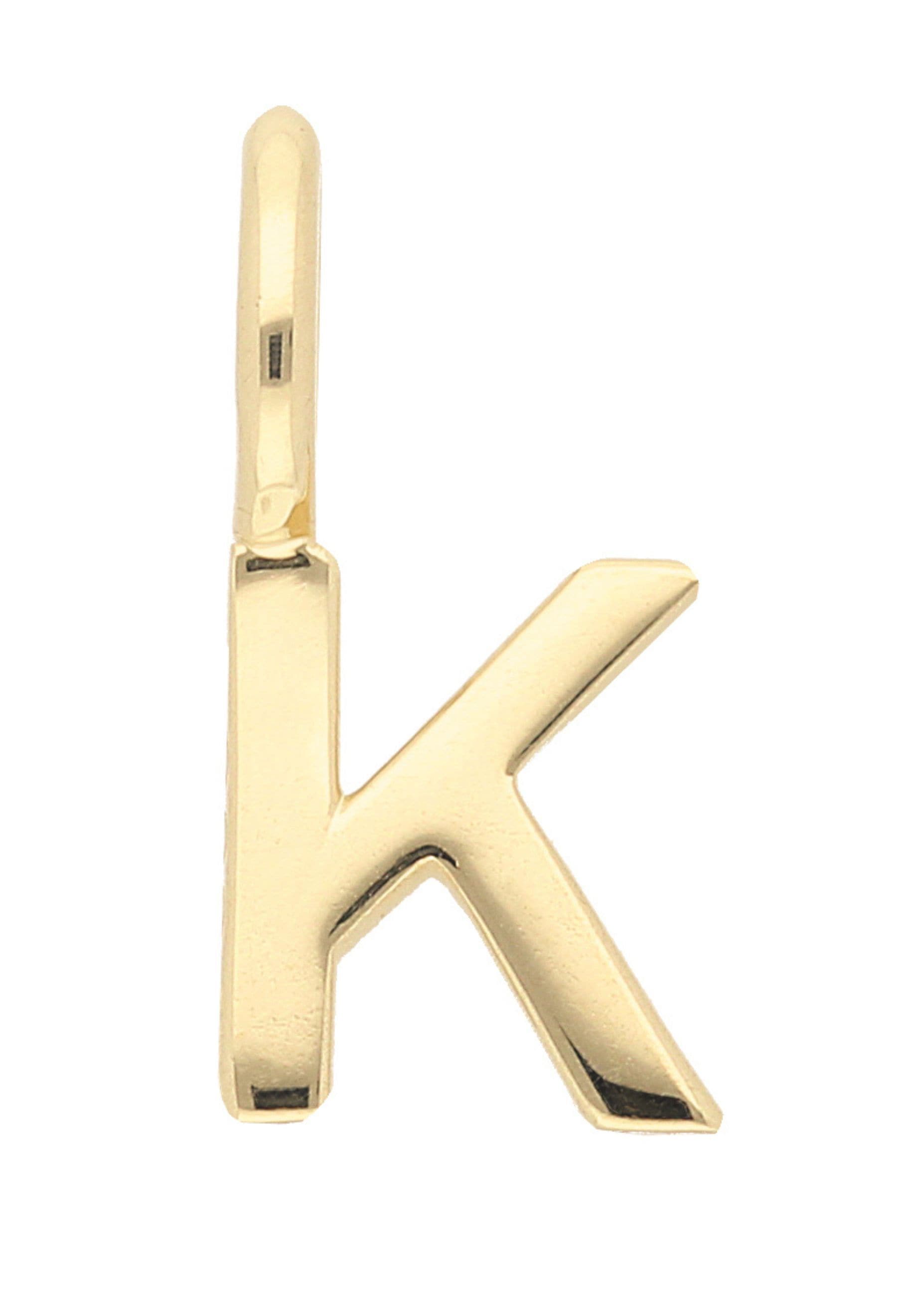 Buchstabenanhänger ADELIA´S "Damen & Herren 333 Gold Buchstabenanhänger K", gold, Schmuckanhänger, Damen, Gelbgold 333 Gold, Gelbgold 333, Gold, für Damen & Herren