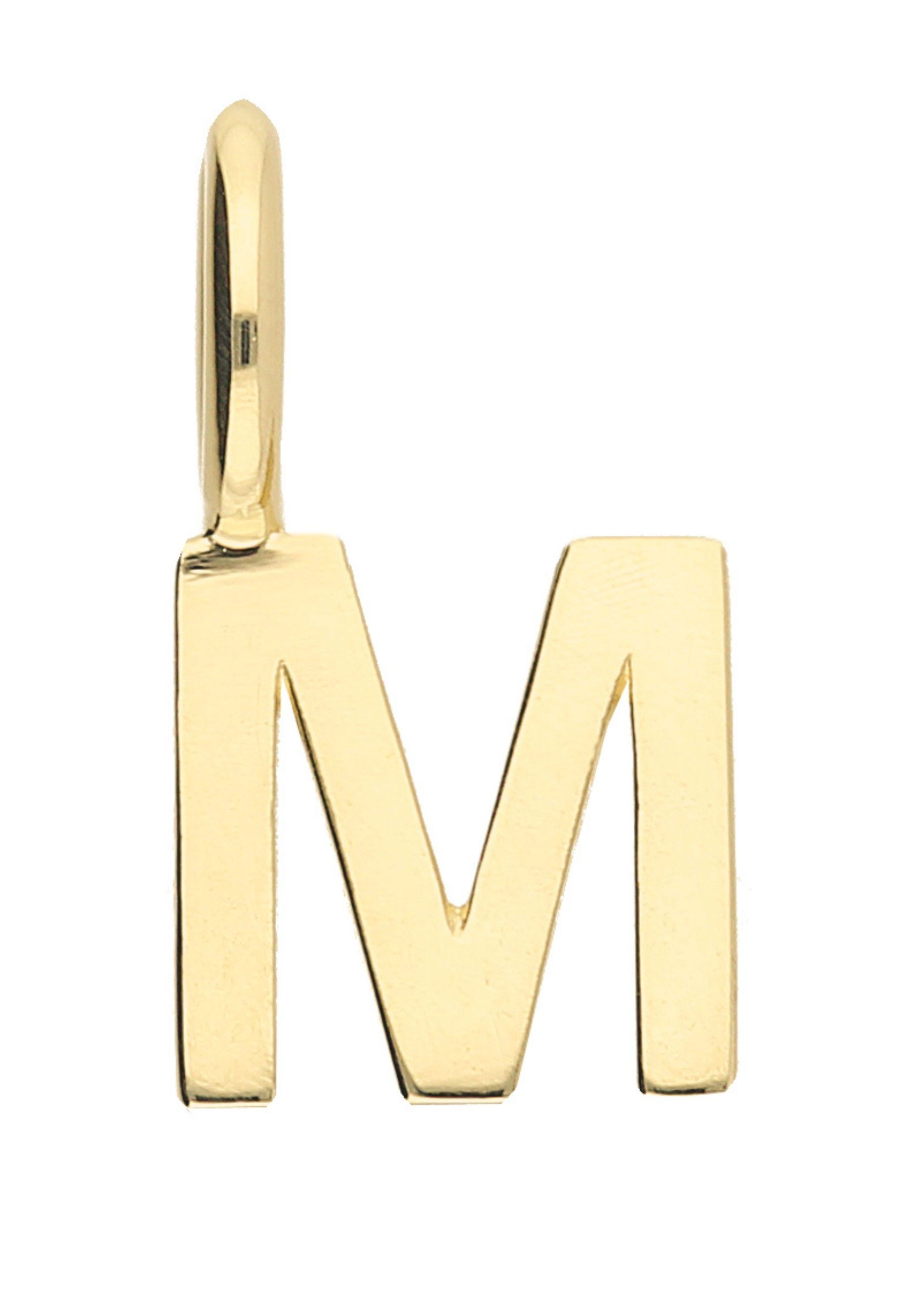 Buchstabenanhänger ADELIA´S "Damen & Herren 333 Gold Buchstabenanhänger M", gold, Schmuckanhänger, Damen, Gelbgold 333 Gold, Gelbgold 333, Gold, für Damen & Herren