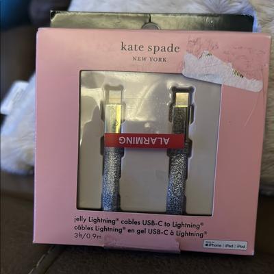 Kate Spade Cell Phones & Accessories | Kate Spade Glitter Usb-C To Lightning Cable | Color: Red/Silver | Size: Os