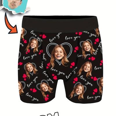 TEMU Custom Face Boxers With Picture, Personalized Photo Boxers, Funny Underwear With Face, Funny Gag Gifts For Dad/husband/boyfriend