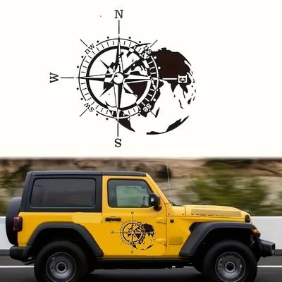 TEMU 1pc Fantasy Supernatural Cartoon Compass Vinyl Sticker For Off-road Pickup - Self-adhesive, Glossy , Irregular Shape, Single Use Decal For Side, Hood, Door, Body - Auto Wagon Style Decor