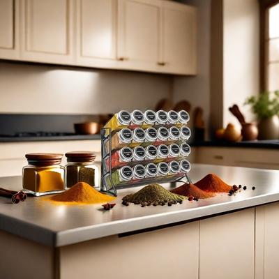 TEMU 4-tier Spice Rack Storage, Wall Mount Or Closet, Suitable For Cabinets, Countertops, Pantries, Size: 11.42