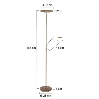 Steinhauer Deckenfluter Zodiac, dimmbar, bronze / altmessing, für Wohn- / Esszimmer, Metall, Modern, Stehlampe Image