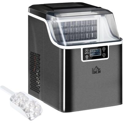 Homcom - Eiswürfelmaschine, Ice Maker Edelstahl 24 Eiswürfel in 14-18 Min., 20kg/24h, 3,2L